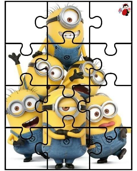 Quebra Cabeça para imprimir com os Minions divertidos