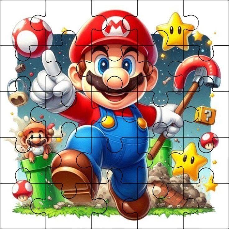 Quebra Cabeça para imprimir com personagem de videogame