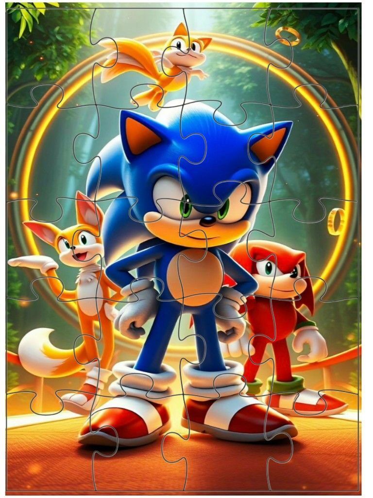 Quebra Cabeça para imprimir com personagens animados na floresta