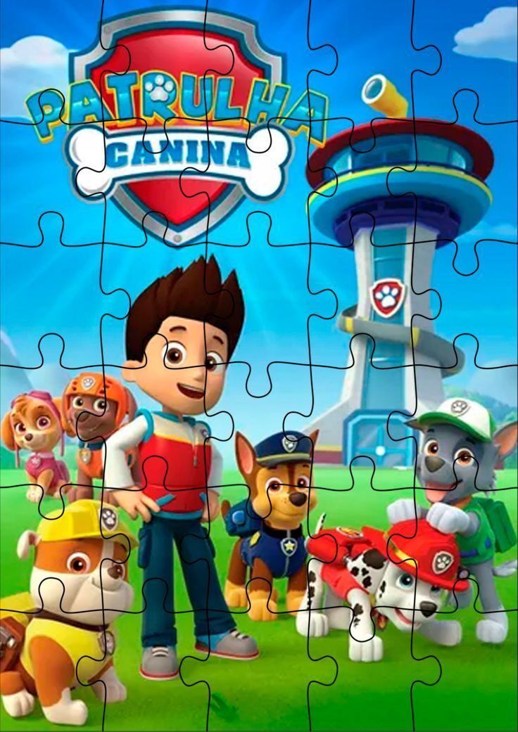 Quebra-Cabeça para Imprimir da Patrulha Canina