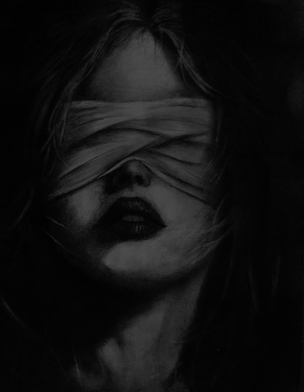 Retrato em Preto e Branco Triste para Perfil