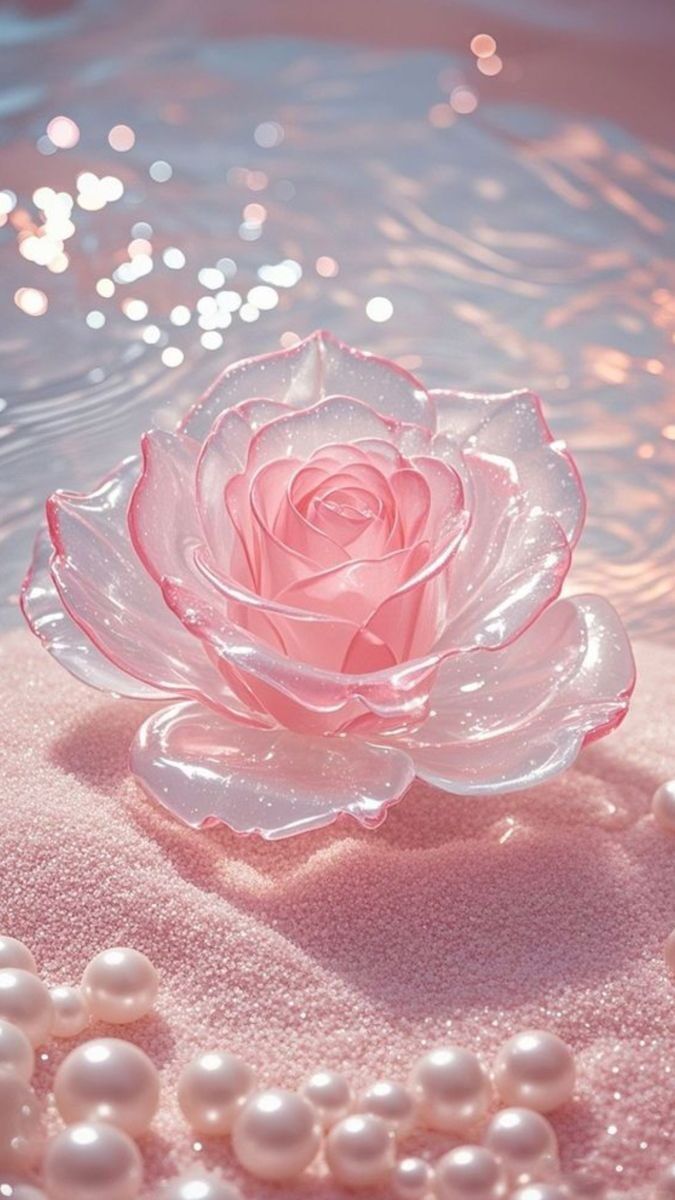 Rosa Translúcida Bonita para Papel de Parede