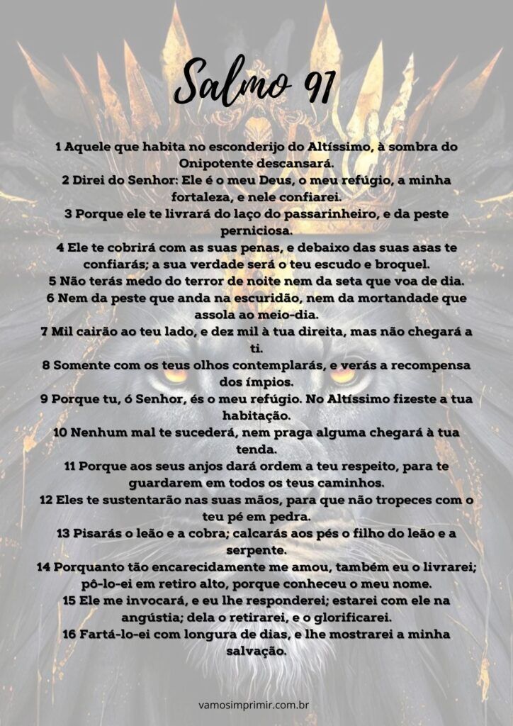 Salmo 91 completo para imprimir em alta qualidade