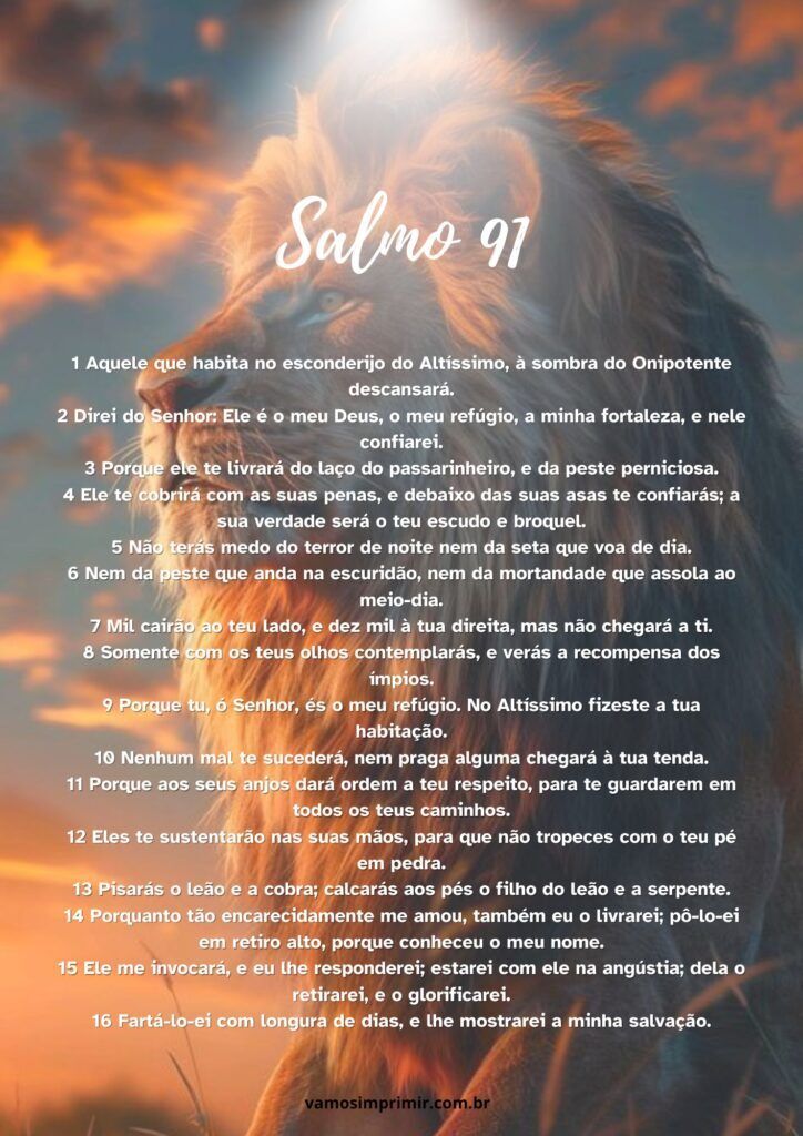 Salmo 91 para imprimir com letras grandes e legíveis