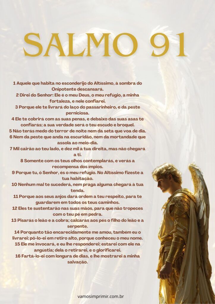 Salmo 91 para imprimir em letras grandes e decorativas