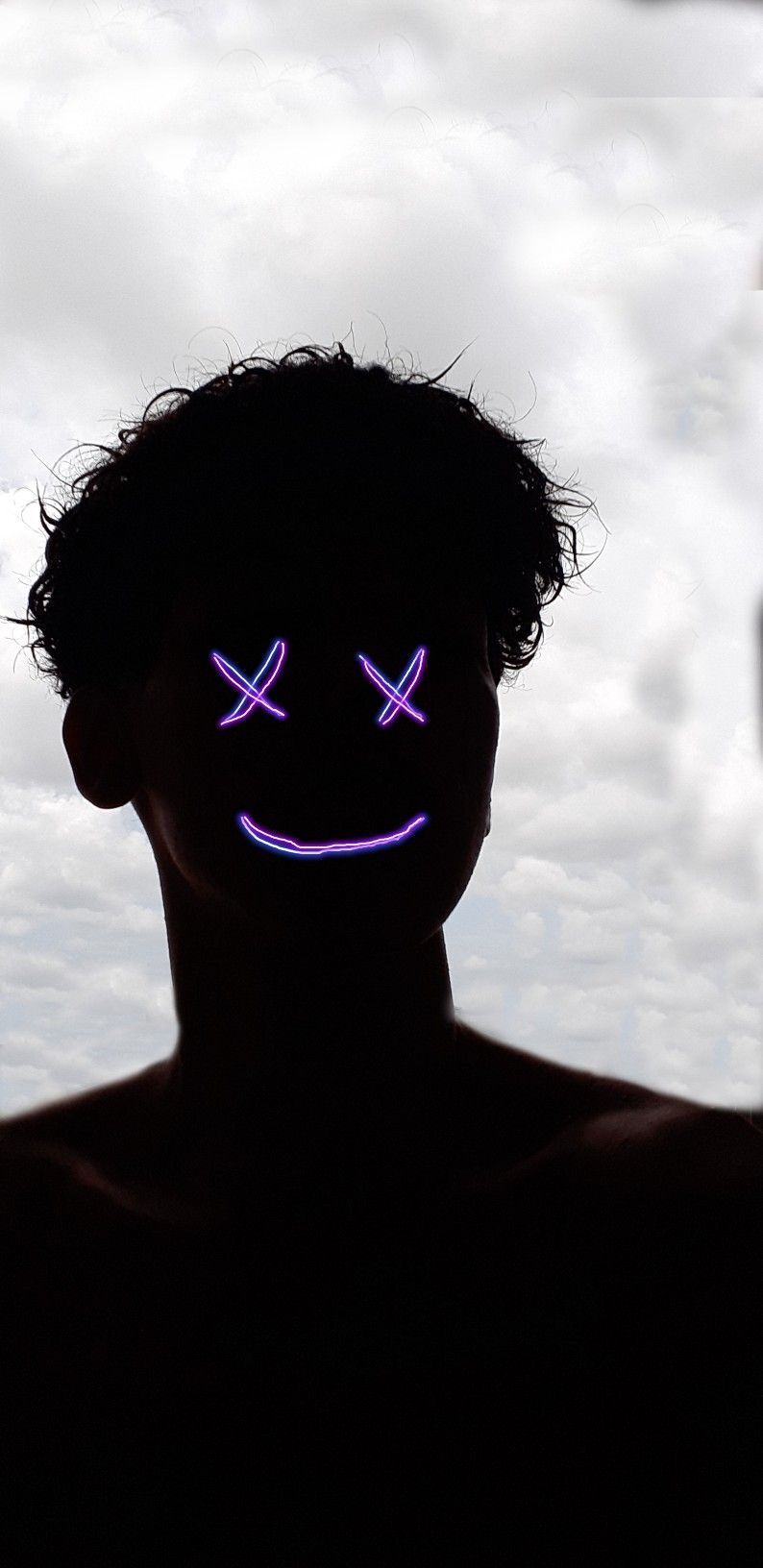 Silhueta com efeito neon para perfil Instagram