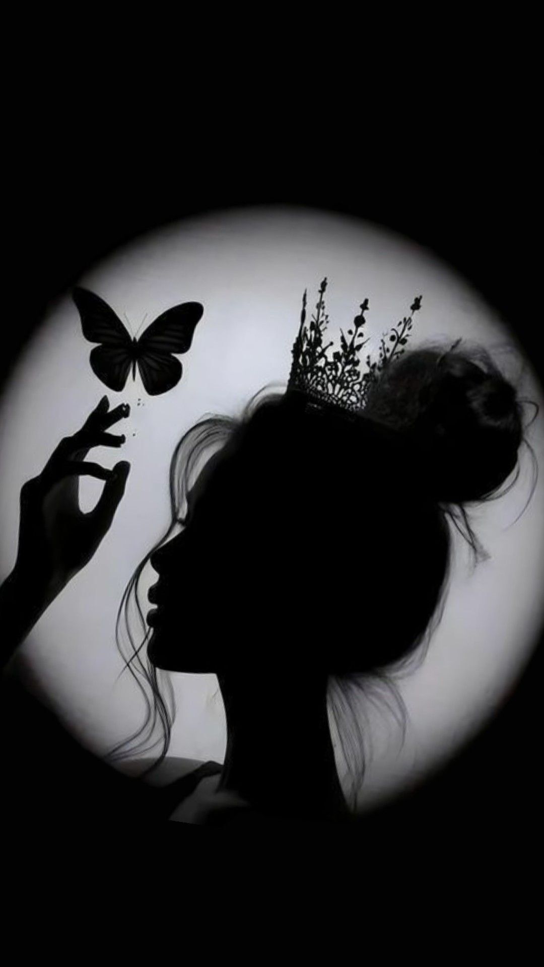 Silhueta feminina com coroa para perfil Whatsapp