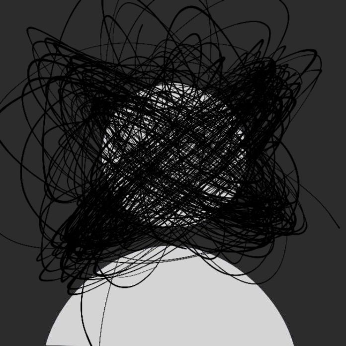 Silhueta Triste para Perfil com Rabiscos