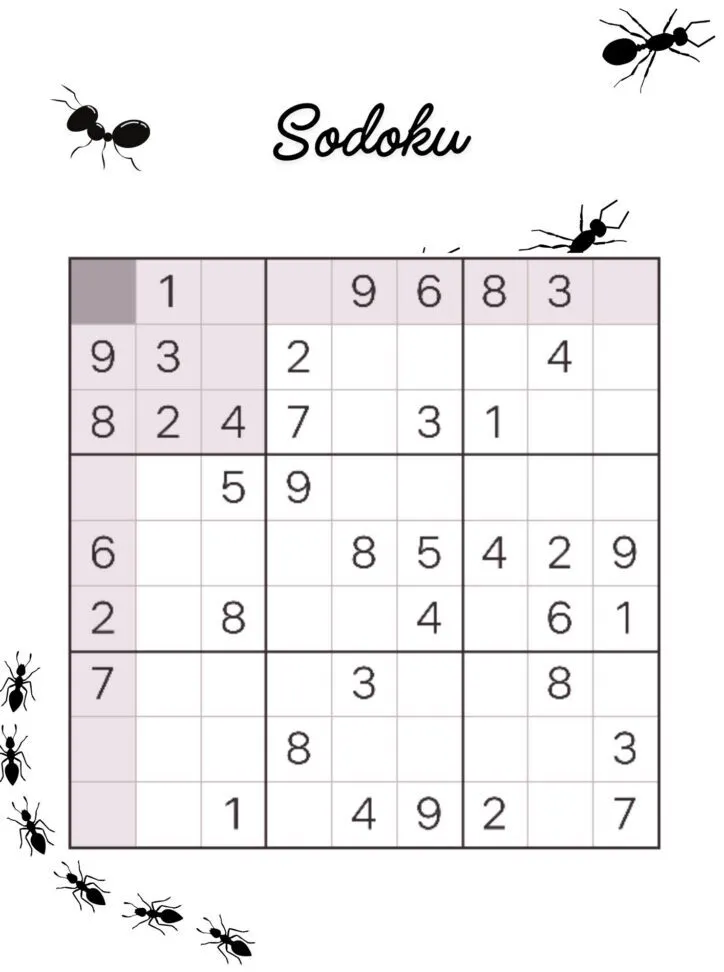 Sodoku para imprimir com desafio e diversão