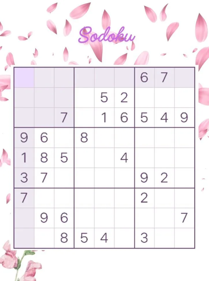 Sodoku para imprimir com tema floral e níveis variados