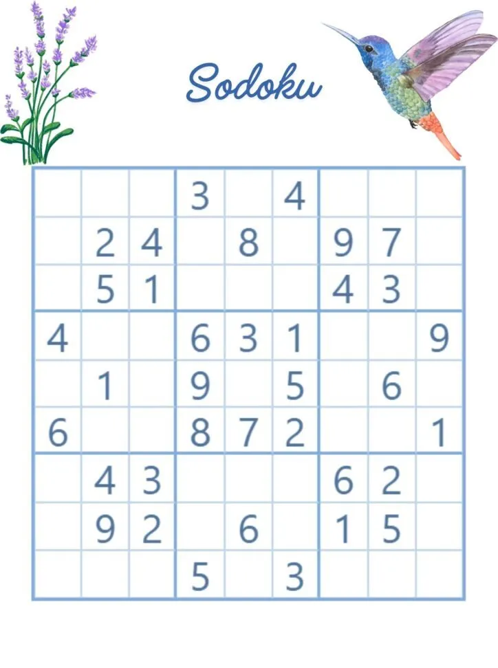 Sodoku para imprimir e estimular o raciocínio lógico