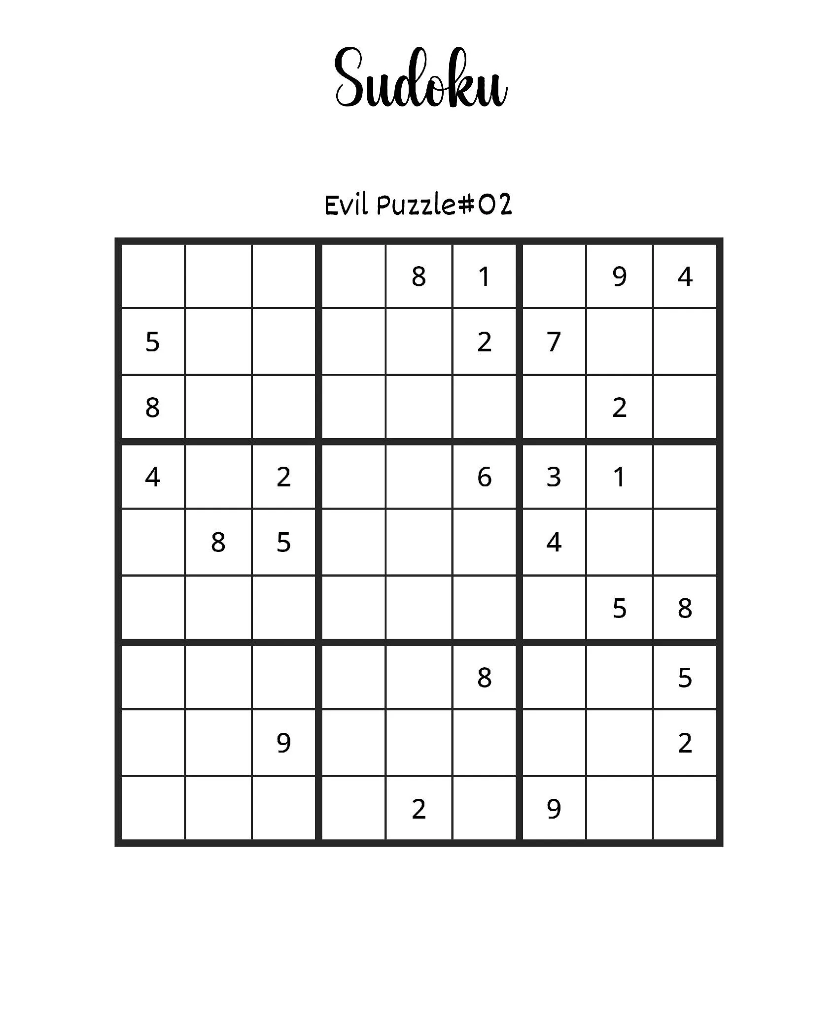 Sudoku Evil Puzzle #02: Desafie sua mente com este jogo