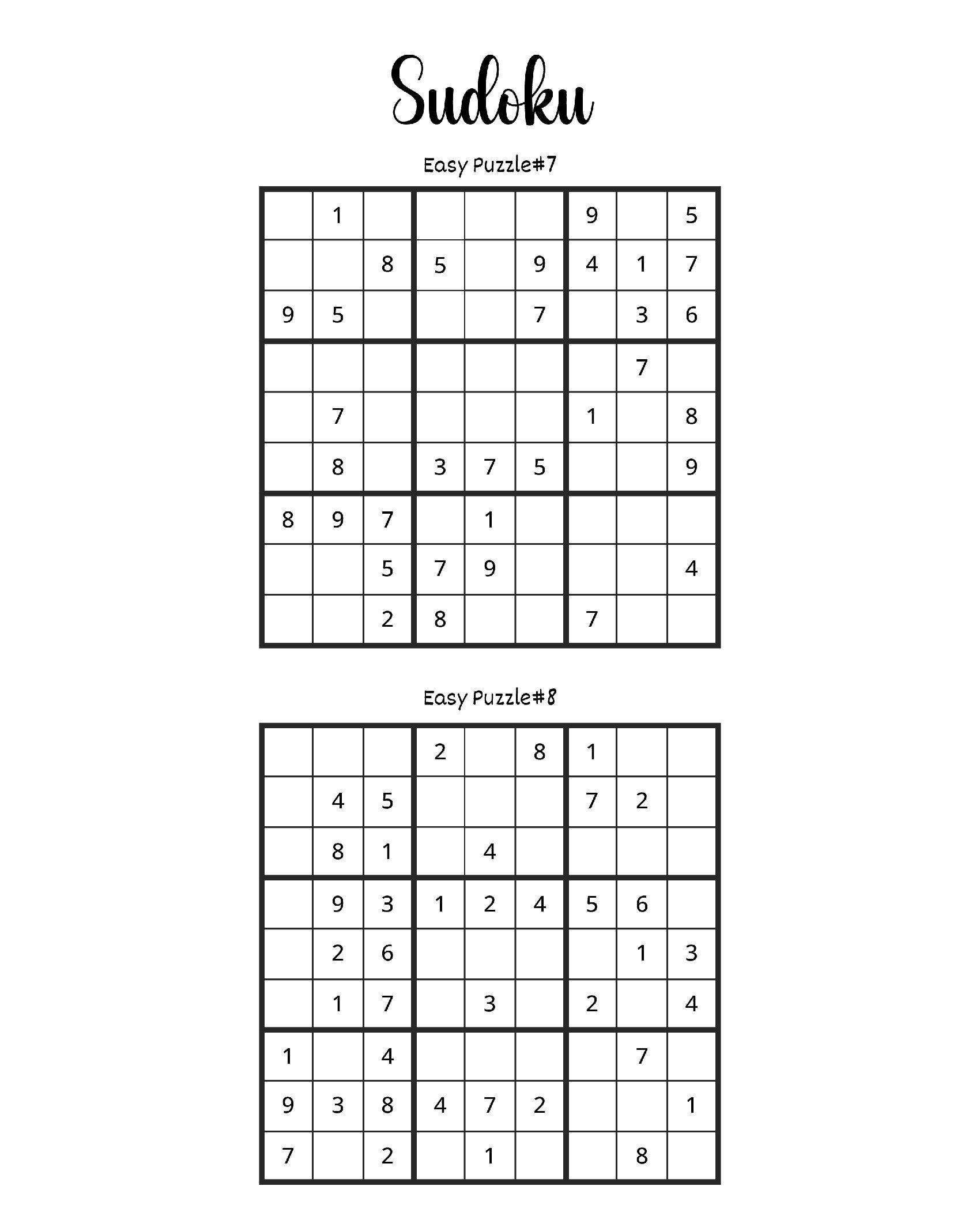 Sudoku fácil para imprimir e se divertir