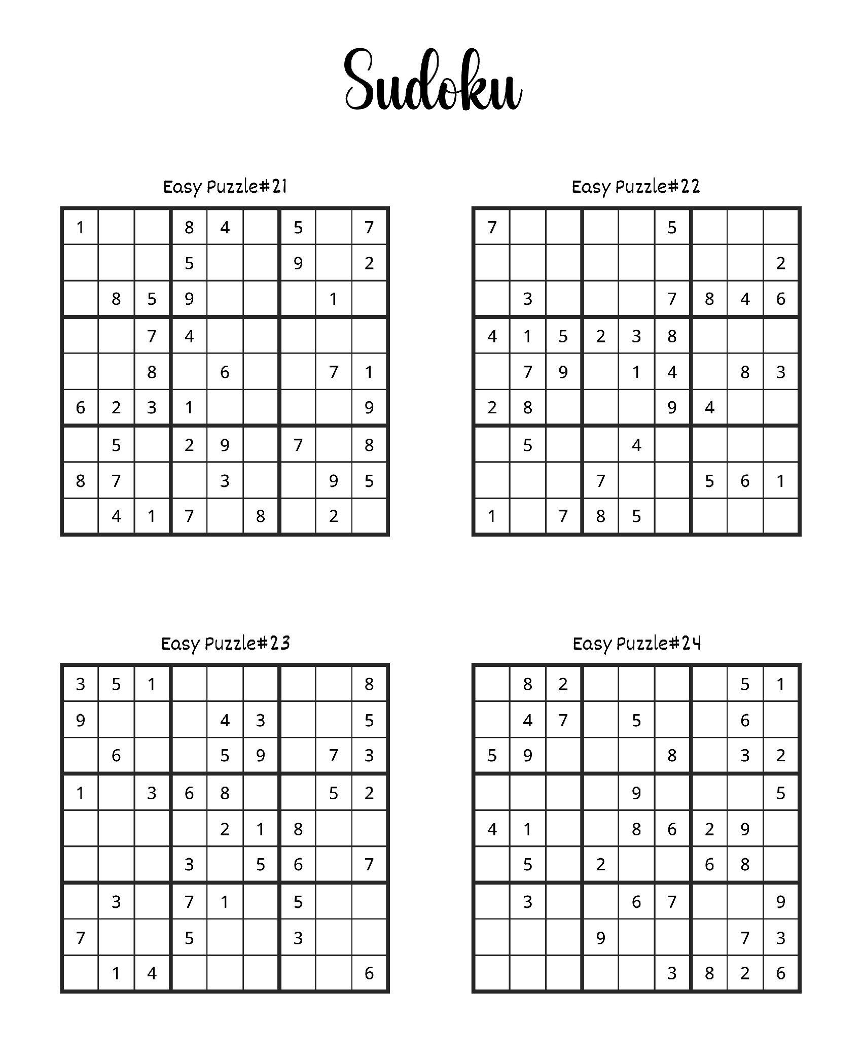 Sudoku para imprimir: 4 quebra-cabeças fáceis e divertidos