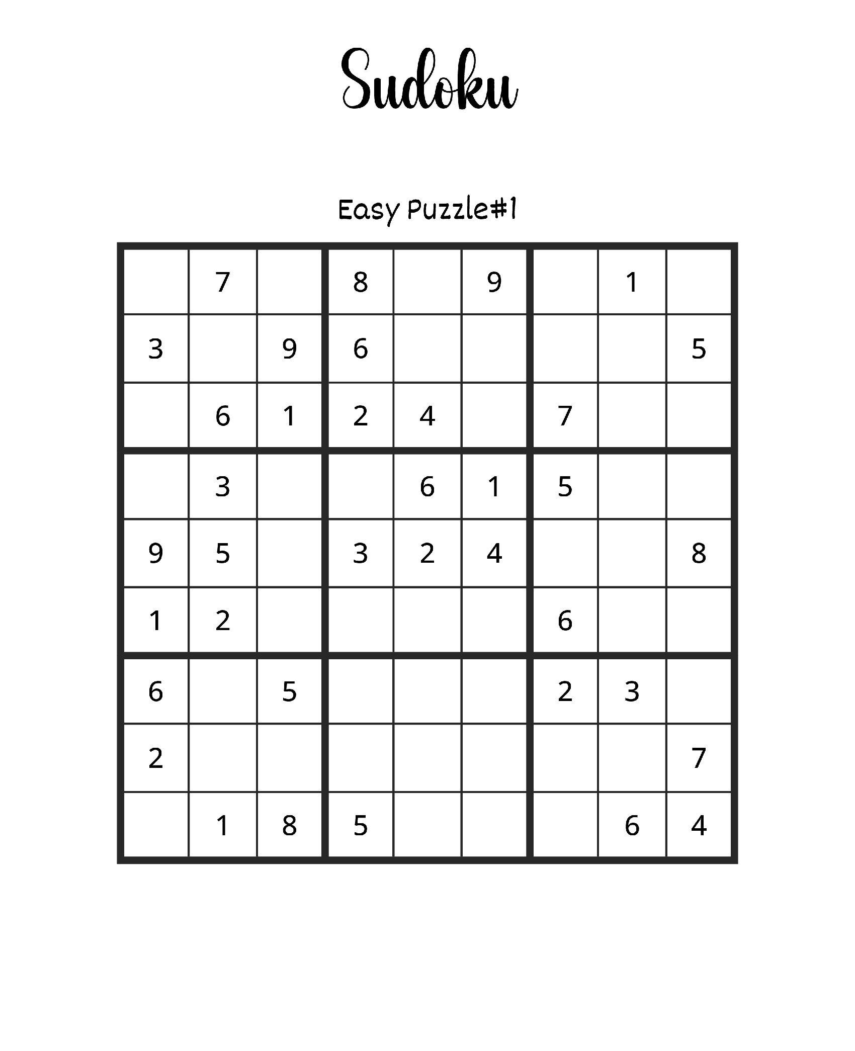 Sudoku para imprimir: Quebra-cabeça fácil para se divertir