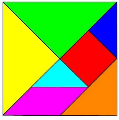 Tangram colorido para imprimir e criar figuras divertidas