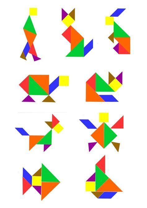 Tangram para imprimir com figuras coloridas e criativas