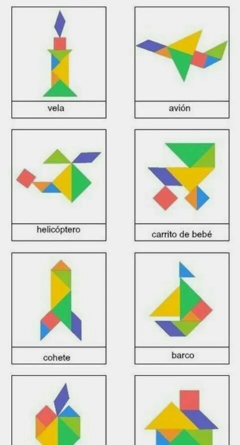 Tangram para imprimir com figuras coloridas e divertidas