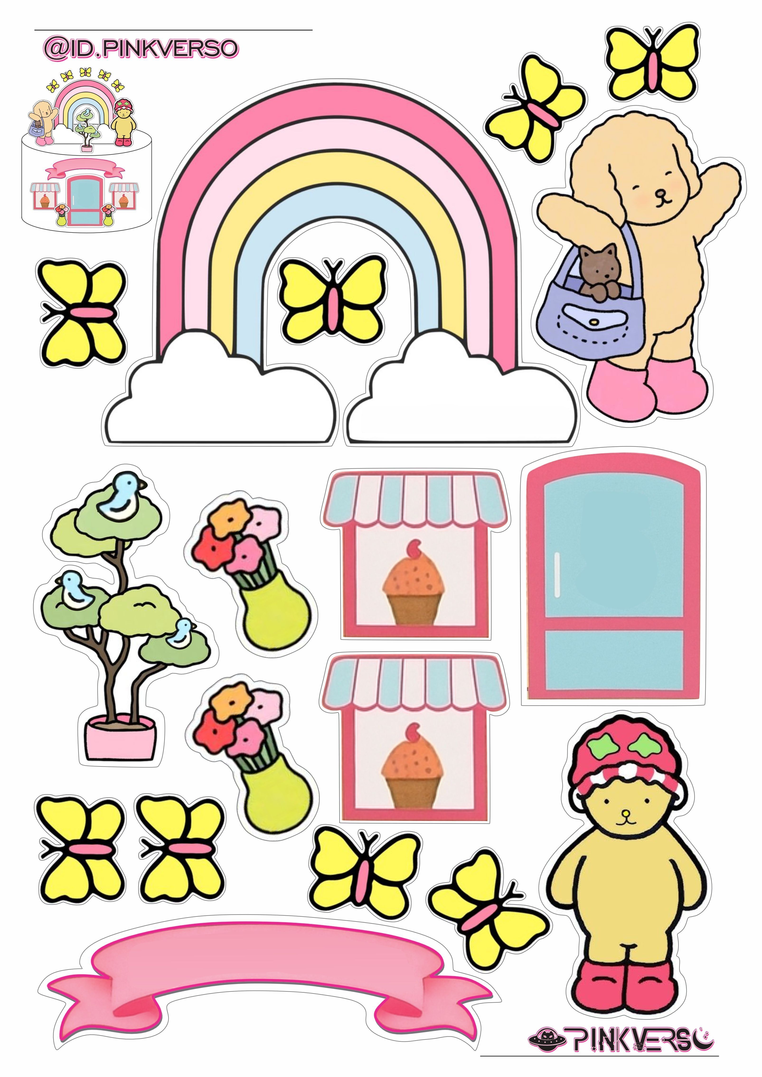 Topo de Bolo colorido para imprimir com tema de aniversário