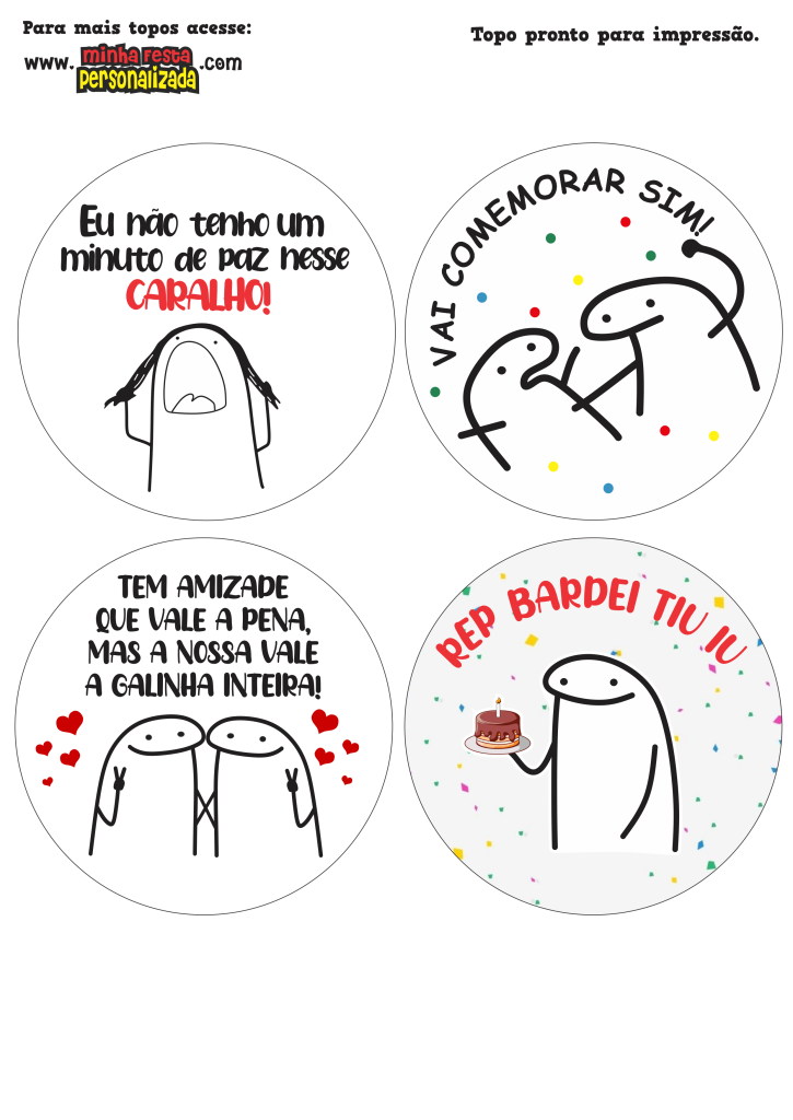 Topo de Bolo para Imprimir com Frases Divertidas