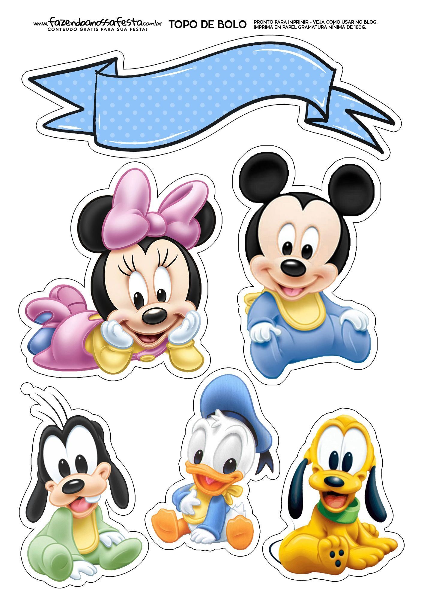 Topo de Bolo para Imprimir com Personagens Estilizados