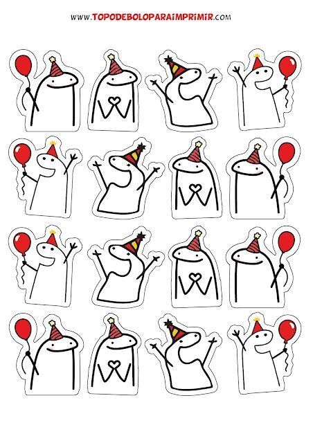 Topo de Bolo para imprimir com personagens festivos e alegres