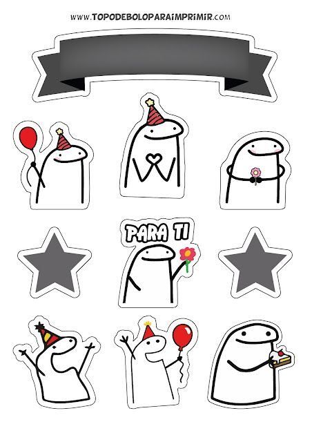Topo de Bolo para Imprimir com Personagens Festivos