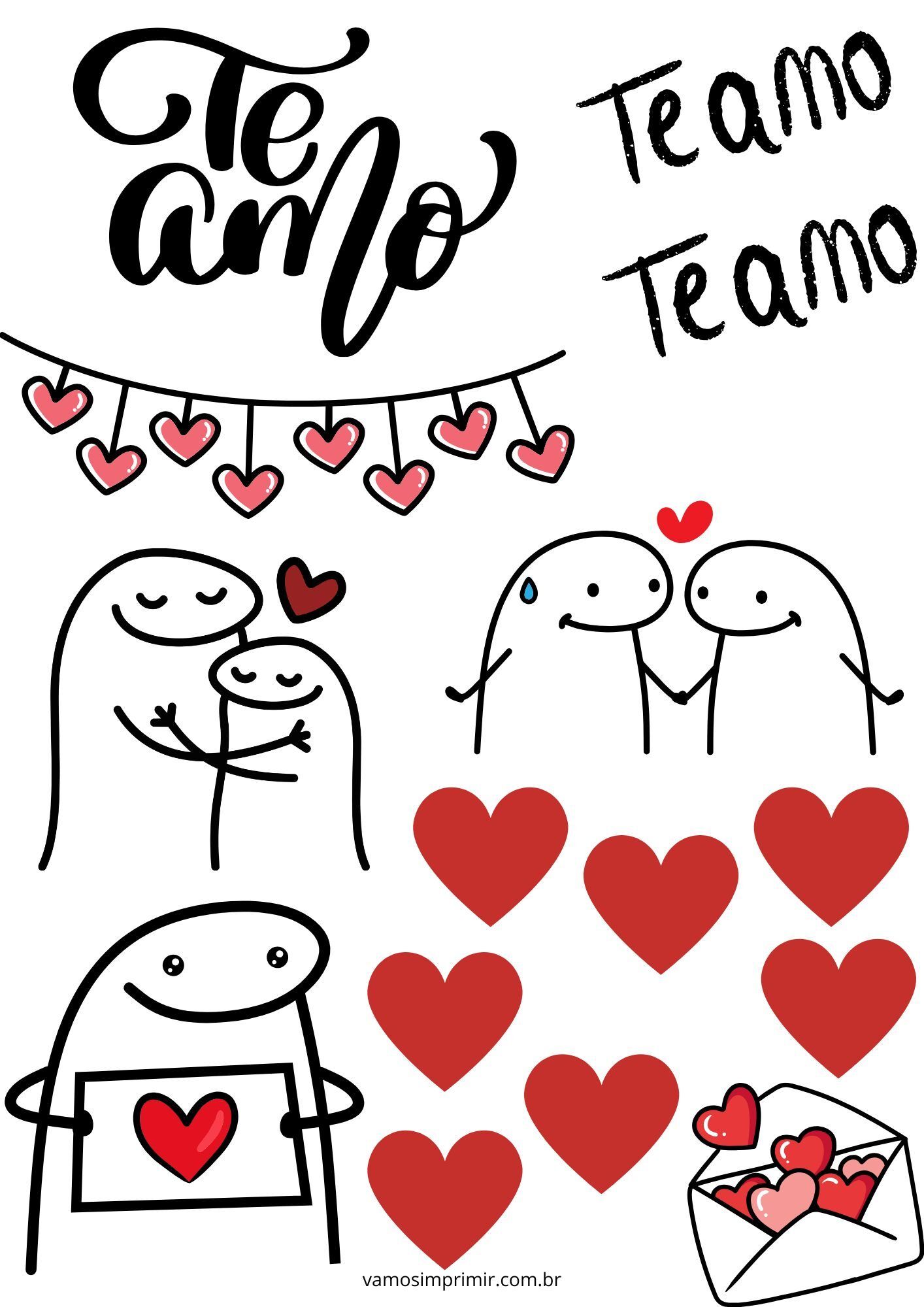 Topo de Bolo para Imprimir com Tema de Amor e Afeição