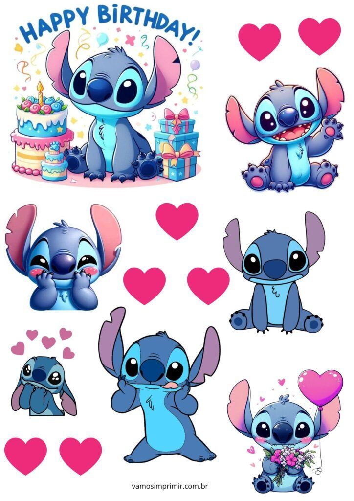 Topo de Bolo para imprimir de Aniversário com Personagem Azul