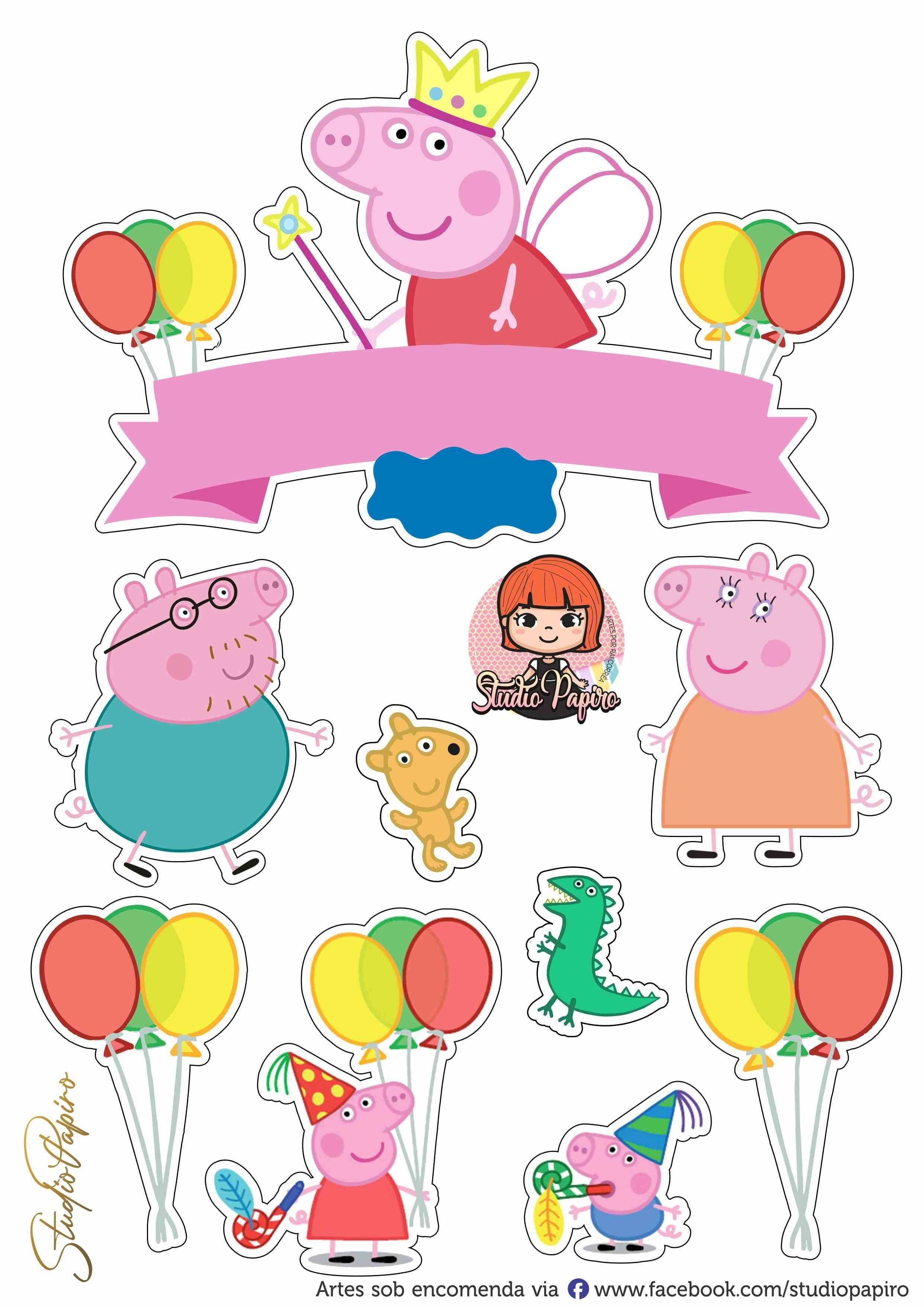 Topo de Bolo para imprimir de personagens coloridos