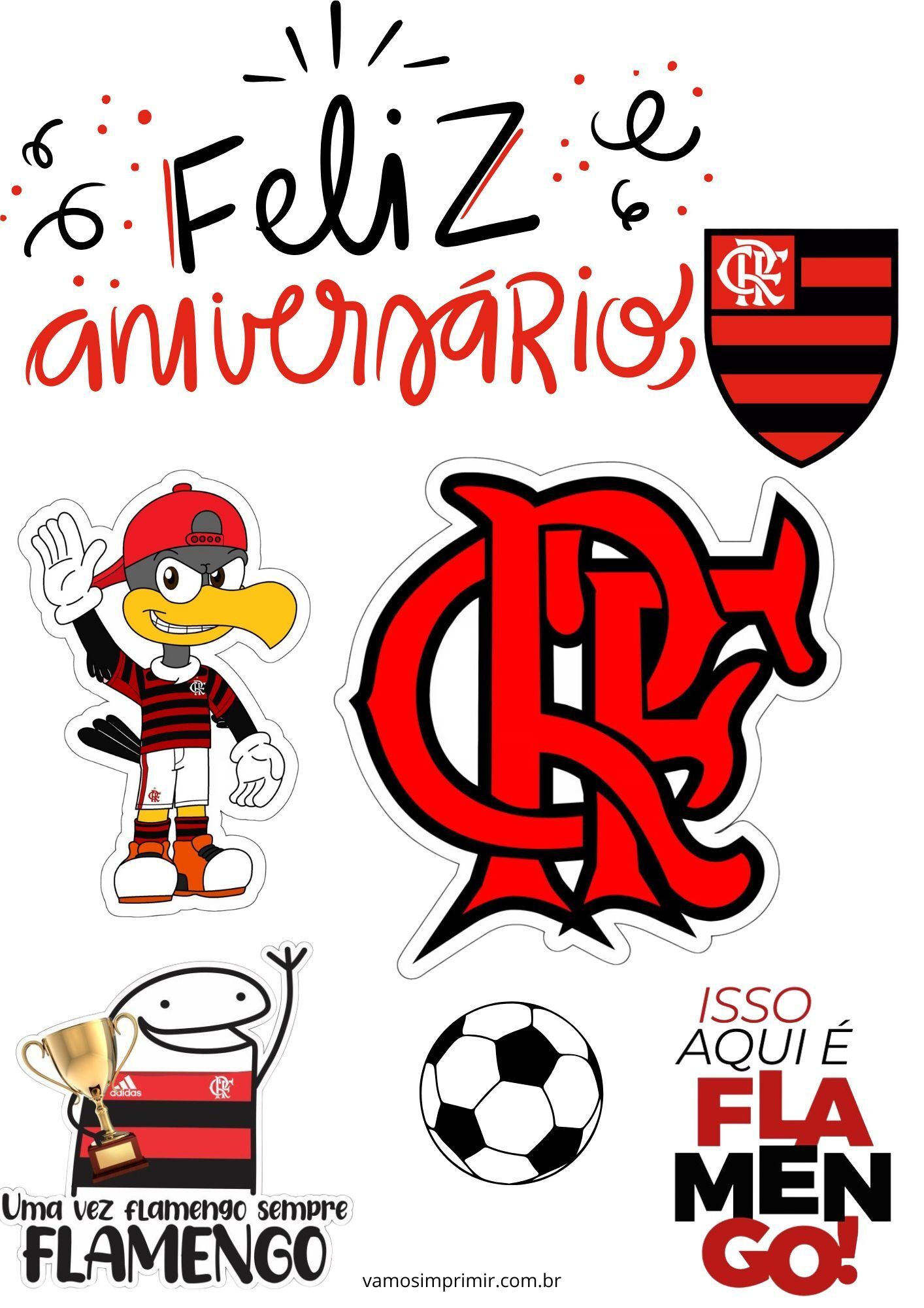 Topo de Bolo para Imprimir do Flamengo para Aniversário
