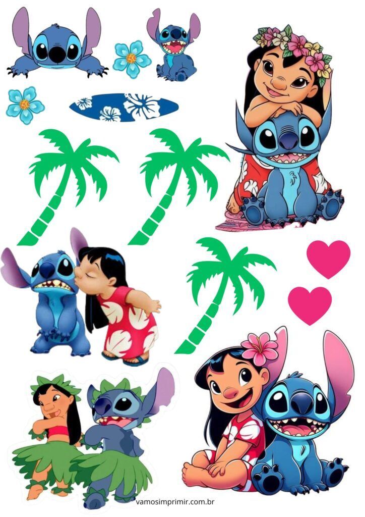 Topo de Bolo para Imprimir do Lilo e Stitch