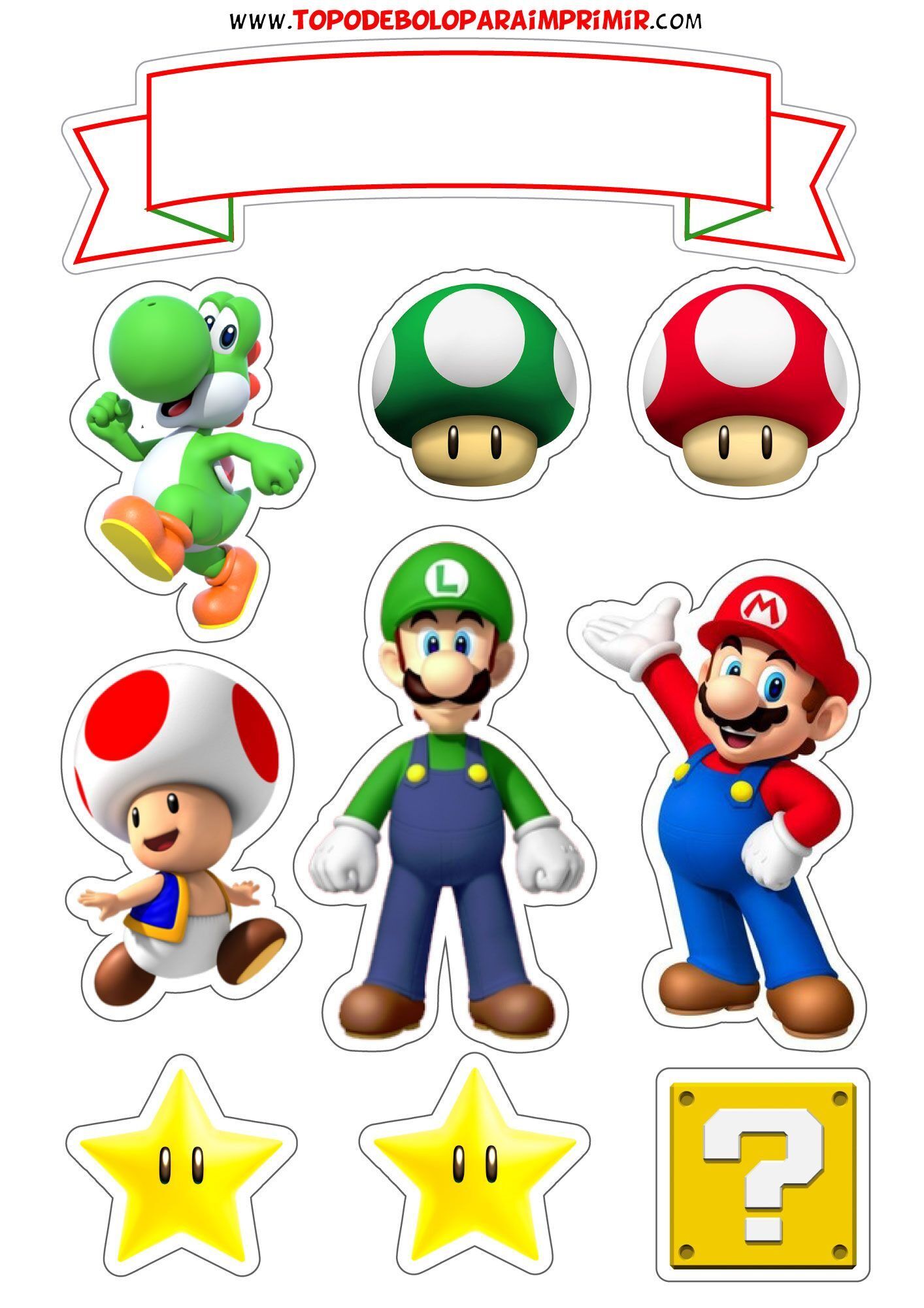 Topo de Bolo para Imprimir dos Personagens de Videogame