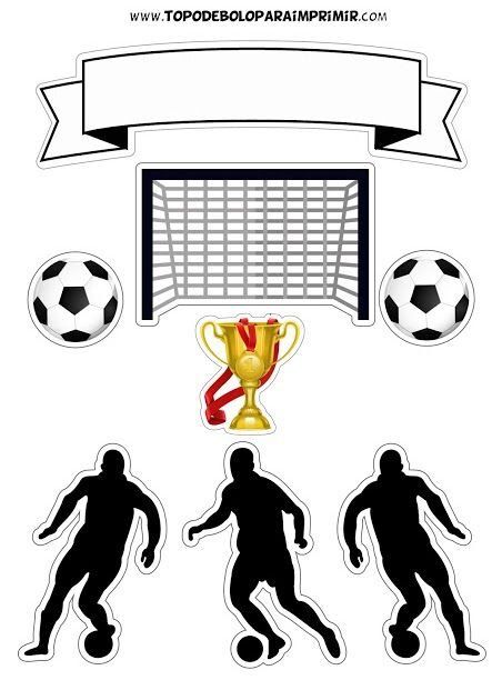 Topo de Bolo Personalizado com Tema de Futebol para Imprimir