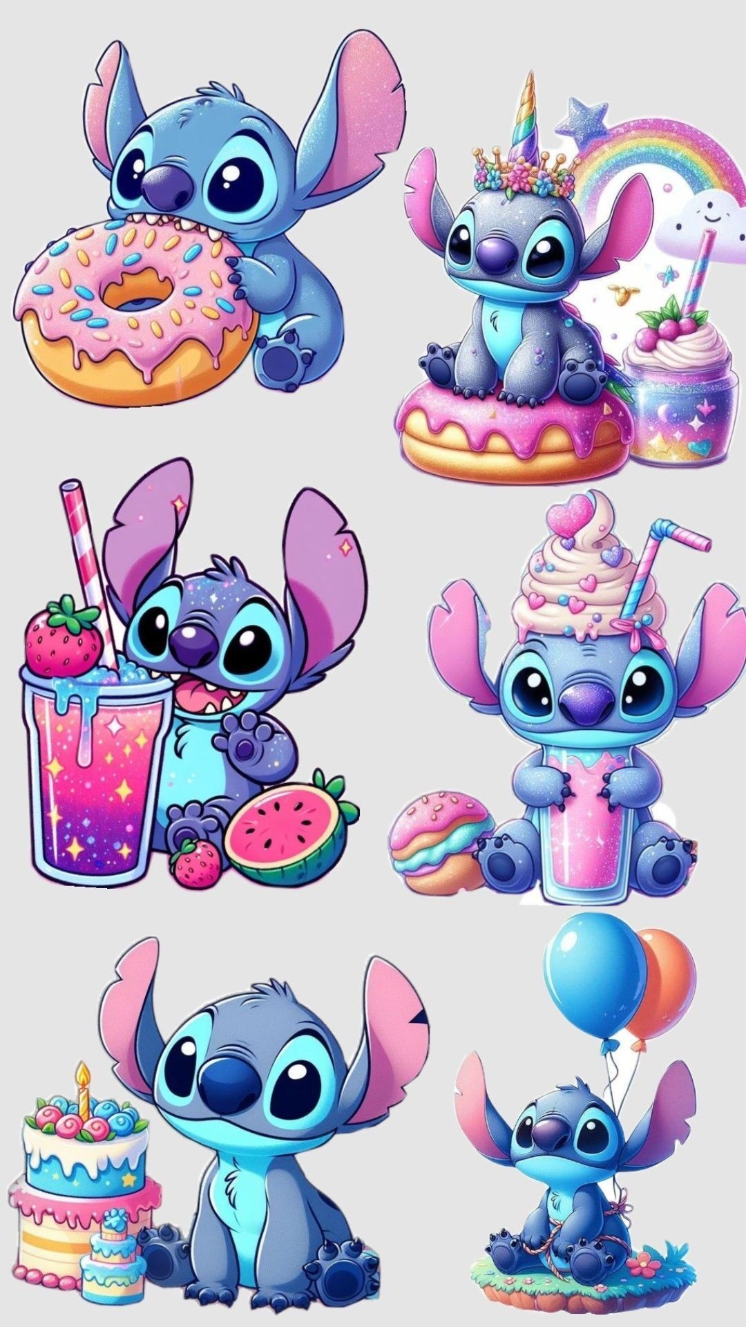 Topo de Bolo Stitch Festivo para Imprimir e Decorar