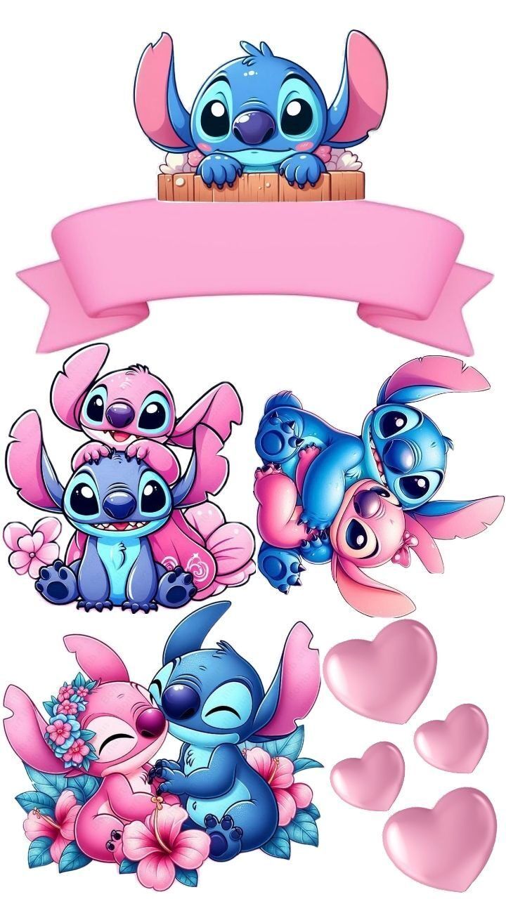 Topo de Bolo Stitch para imprimir com decoração encantadora