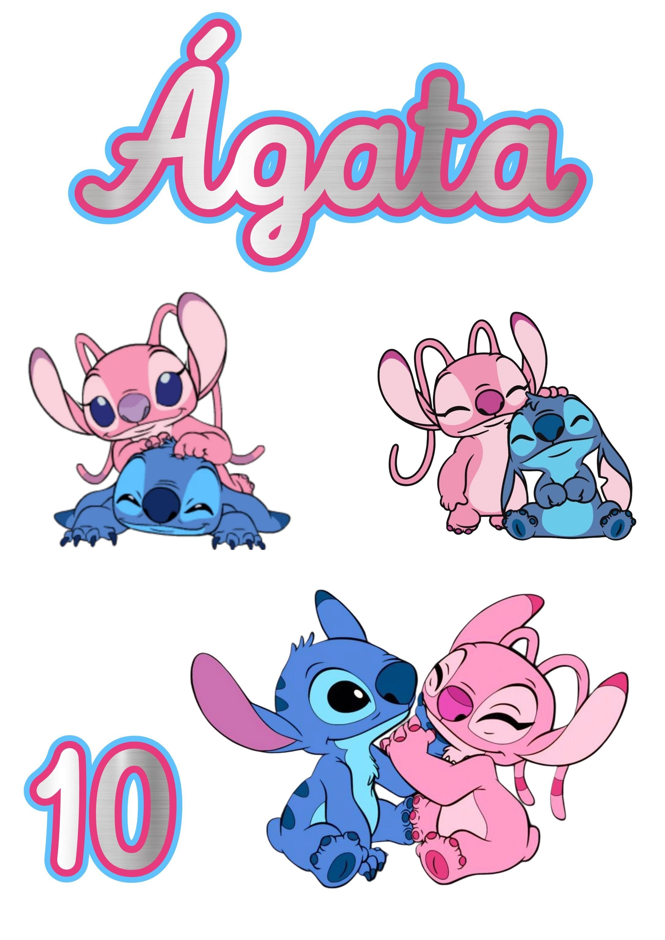 Topo de Bolo Stitch para imprimir com personagens amigáveis