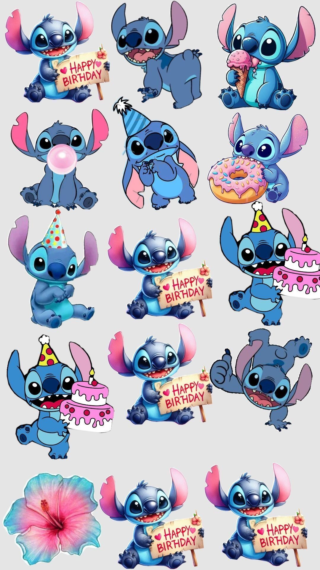 Topo de Bolo Stitch para imprimir em diversas poses e expressões