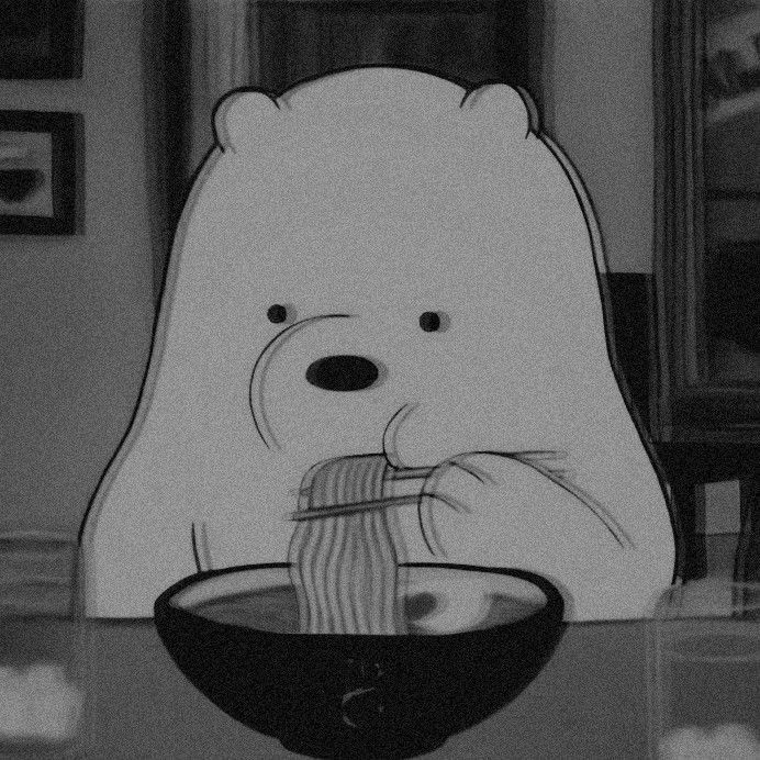 Urso Polar comendo macarrão - Foto de Perfil Criativa